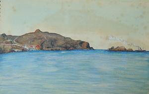 50 1929  LES PEINTURES GOUACHE DE MON GRAND PERE (4) BAIE D ORAN